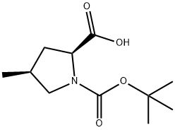 (2S,4S)-N-叔丁氧羰基-4-甲基吡咯烷-2-甲酸 结构式