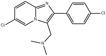 1-(6-氯-2-(4-氯苯基)咪唑并[1,2-A]吡啶-3-基)-N,N-二甲基甲胺 结构式