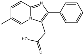 6-甲基-2-苯基咪唑并[1,2-A]吡啶-3-乙酸 结构式