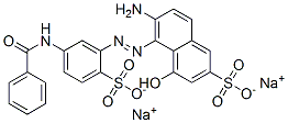 disodium 6-amino-5-[[5-(benzoylamino)-2-sulphonatophenyl]azo]-4-hydroxynaphthalene-2-sulphonate 结构式