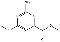 4-Pyrimidinecarboxylicacid,2-amino-6-methoxy-,methylester(9CI) 结构式