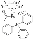 (S)-(+)-乙酰-环戊二烯基铁复杂羰三苯基膦 结构式