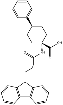 cis-1-Amino-4-phenylcyclohexanecarboxylic acid, N-FMOC protected 结构式