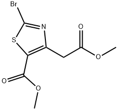 Methyl 2-bromo-4-(2-methoxy-2-oxoethyl)thiazole-5-carboxylate 结构式