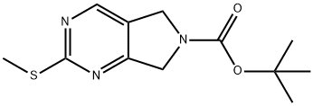 5,7-二氢-2-(甲硫基)-6H-吡咯并[3,4-D]嘧啶-6-羧酸叔丁酯 结构式