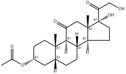 (3ALPHA,5BETA)-3-(乙酰氧基)-17,21-二羟基-孕甾烷-11,20-二酮 结构式