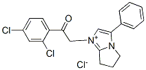 5H-Pyrrolo[1,2-a]imidazolium,  1-[2-(2,4-dichlorophenyl)-2-oxoethyl]-6,7-dihydro-3-phenyl-,  chloride  (9CI) 结构式
