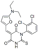 4,6(1H,5H)-Pyrimidinedione,  1-(2,3-dichlorophenyl)-5-[[5-(diethylamino)-2-furanyl]methylene]dihydro-2-thioxo- 结构式