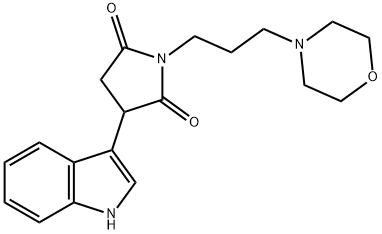3-(1H-Indol-3-yl)-1-[3-(4-morpholinyl)propyl]-2,5-pyrrolidinedione 结构式