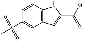 5-(甲基磺酰基)-1H-2-吲哚甲酸 结构式