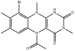 Benzo[g]pteridine-2,4(1H,3H)-dione,  5-acetyl-9-bromo-5,10-dihydro-3,7,8,10-tetramethyl- 结构式