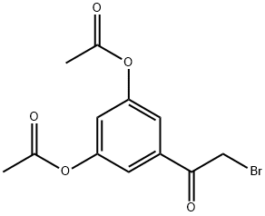 2-溴-3',5'-二乙酰氧基苯乙酮 结构式