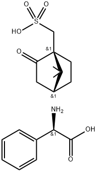 (R)-(phenylacetyl)ammonium (1S)-7,7-dimethyl-2-oxobicyclo[2.2.1]heptane-1-methanesulphonate  结构式