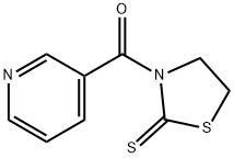 3-吡啶基(2-硫酮-3-噻唑烷基)甲酮 结构式