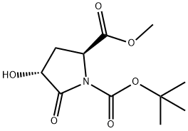 (2S,4R)-1-BOC-4-羟基-5-氧代吡咯烷-2-甲酸甲酯 结构式