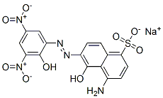 sodium 4-amino-5-hydroxy-6-[(2-hydroxy-3,5-dinitrophenyl)azo]naphthalene-1-sulphonate 结构式