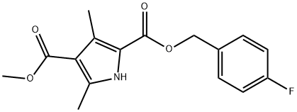 1H-Pyrrole-2,4-dicarboxylicacid,3,5-dimethyl-,2-[(4-fluorophenyl)methyl]4-methylester(9CI) 结构式