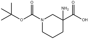 3-氨基-1-叔丁氧羰基哌啶-3-羧酸 结构式