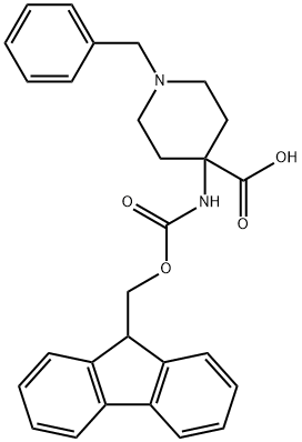 4-(FMOC-氨基)-1-苄基-4-哌啶甲酸 结构式