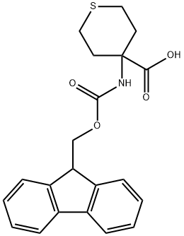 4-N-FMOC-氨基四氢硫化环戊烷-4-甲酸 结构式