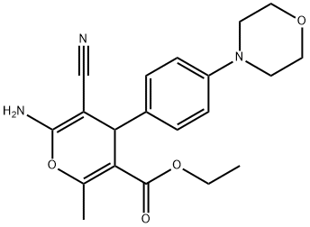 ETHYL 6-AMINO-5-CYANO-2-METHYL-4-(4-MORPHOLINOPHENYL)-4H-PYRAN-3-CARBOXYLATE 结构式