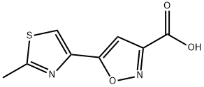 5-(2-甲基-1,3-噻唑-4-基)-3-异恶唑羧酸 结构式
