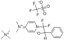 Methanaminium, N,N,N-trimethyl-, compd. with N-[1-(1,1-difluoro-2-hydroxy-2-phenylethyl)-4(1H)-pyridinylidene]-N-methylmethanaminium(1+), 1,1,1-trifluoromethanesulfonate (1:1:1) 结构式