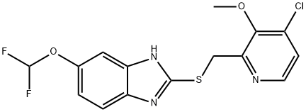5-(二氟甲氧基)-2-{[(4-氯-3-甲氧基-2-吡啶基)甲基]硫}-1H-苯并咪唑 结构式