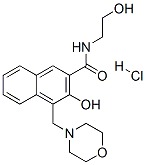 3-hydroxy-N-(2-hydroxyethyl)-4-(morpholinomethyl)naphthalene-2-carboxamide hydrochloride 结构式