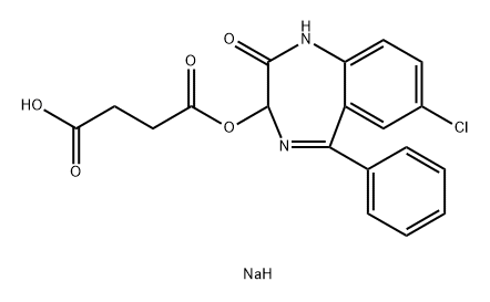 sodium (7-chloro-2,3-dihydro-2-oxo-5-phenyl-1H-1,4-benzodiazepin-3-yl) succinate  结构式