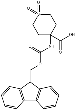 4-N-FMOC-氨基酸-4-羧基-1,1-二噁唑-四氢噻喃 结构式