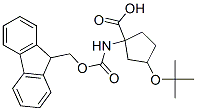 Cyclopentanecarboxylic acid, 3-(1,1-dimethylethoxy)-1-[[(9H-fluoren-9-ylmethoxy)carbonyl]amino]- (9CI) 结构式