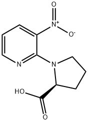 (3-硝基吡啶-2-基)脯氨酸 结构式