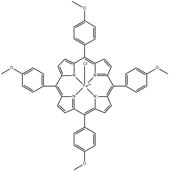 5,10,15,20-四(4-甲氧基苯基)-21H,23H-卟吩氯化铁(III) 结构式