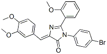 4H-Imidazol-4-one,  3-(4-bromophenyl)-5-[(3,4-dimethoxyphenyl)methylene]-3,5-dihydro-2-(2-methoxyphenyl)- 结构式