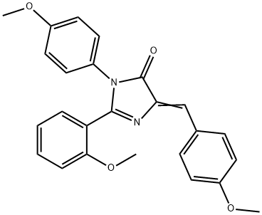 4H-Imidazol-4-one,  3,5-dihydro-2-(2-methoxyphenyl)-3-(4-methoxyphenyl)-5-[(4-methoxyphenyl)methylene]- 结构式