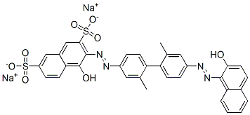 disodium 4-hydroxy-3-[[4'-[(2-hydroxynaphthyl)azo]-2,2'-dimethyl[1,1'-biphenyl]-4-yl]azo]naphthalene-2,7-disulphonate 结构式