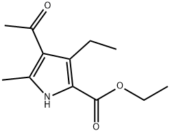 4-乙酰基-3-乙基-5-甲基-1H-吡咯-2-羧酸乙酯 结构式