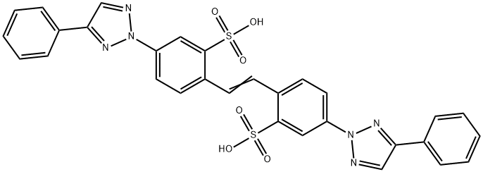 2,2'-(1,2-Ethenediyl)bis[5-(4-phenyl-2H-1,2,3-triazol-2-yl)benzenesulfonic acid] 结构式