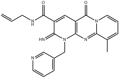 N-allyl-2-imino-10-methyl-5-oxo-1-(3-pyridinylmethyl)-1,5-dihydro-2H-dipyrido[1,2-a:2,3-d]pyrimidine-3-carboxamide 结构式