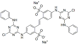 disodium 4,4'-bis[(6-anilino-4-chloro-1,3,5-triazin-2-yl)amino]stilbene-2,2'-disulphonate 结构式