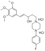 Penten-3-ol, 5-(4-(p-fluorophenyl)piperazinyl)-1-(3,4,5-trimethoxyphen yl)-, dihydrochloride 结构式