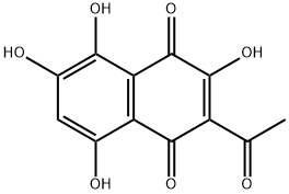 2-Acetyl-3,5,6,8-tetrahydroxy-1,4-naphthoquinone 结构式