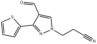 3-[4-甲酰基-3-(噻吩-2-基)-1H-吡唑-1-基]丙腈 结构式