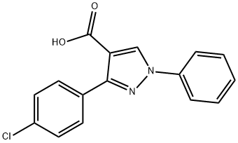 3-(4-氯-苯基)-1-苯基-1H-吡唑-4-羧酸 结构式