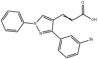 (E)-3-(3-(3-溴苯基)-1-苯基-1H-吡唑-4-基)丙烯酸 结构式
