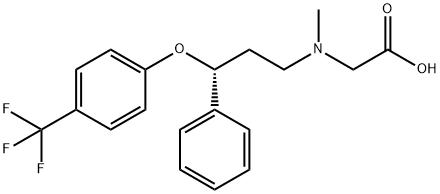 N-甲基-N-[(3R)-3-苯基-3-[4-(三氟甲基)苯氧基]丙基]甘氨酸 结构式