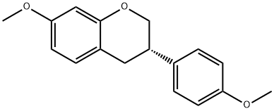 (3S)-3,4-Dihydro-7-methoxy-3-(4-methoxyphenyl)-2H-1-benzopyran 结构式