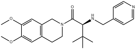 (2S)-1-(6,7-DIMETHOXY-3,4-DIHYDRO-1H-ISOQUINOLIN-2-YL)-3,3-DIMETHYL-2-(PYRIDIN-4-YLMETHYLAMINO)BUTAN-1-ONE 结构式