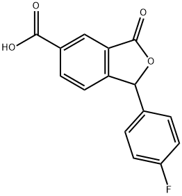 1-(4-Fluorophenyl)-1,3-dihydro-3-oxo-5-isobenzofurancarboxylic Acid 结构式